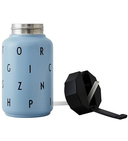 Design Letters Thermo Bottle w. Straw - 330 ml - Blue