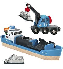BRIO World Fragtskip og krani - Blár 33534
