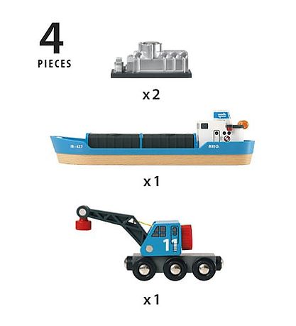 BRIO World Fragtskip og krani - Blár 33534