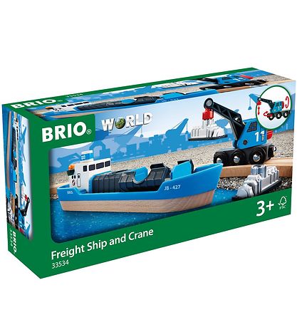 BRIO World Fragtskip og krani - Blár 33534