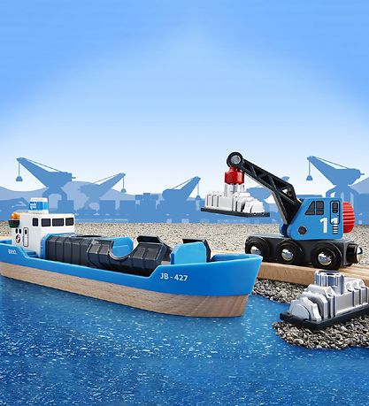 BRIO World Fragtskip og krani - Blár 33534