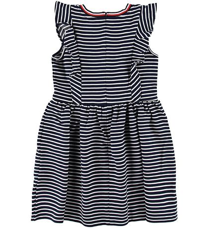 Tommy Hilfiger Dress - Navy/White Striped w. Ruffles