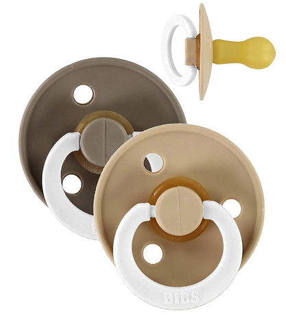 BIBS Colour Glowing Pacifiers - Size 2 - 2-Pack - Round - Vanill