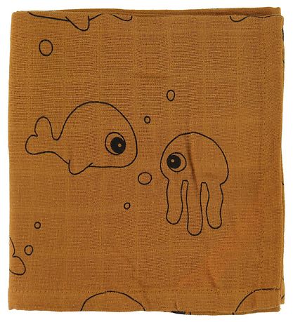 Done By Deer Mulltuch - 120x120 - 2 st. - Sea Friends - Mustard