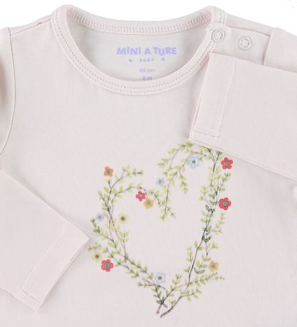 Mini A Ture Bodysuit l/s - Alara - Rose w. Print