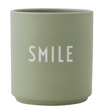 Design Letters Cup - Favourite - Porcelain - Green Smile