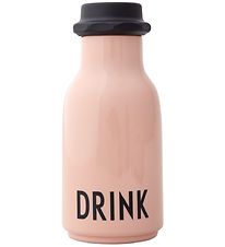 Design Letters Waterfles - 330 ml - Poederroze m. Tekst