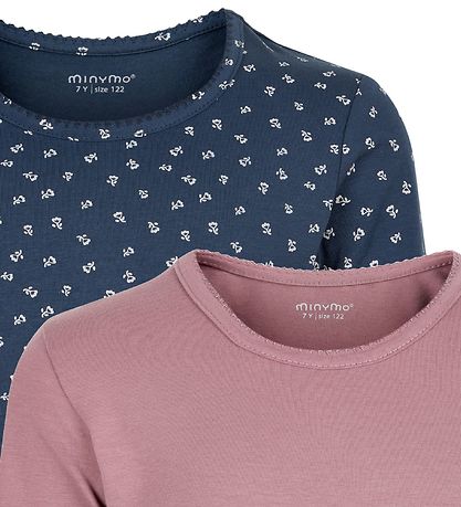 Minymo Blouse - 2-Pack - Mesa Rose/New Navy