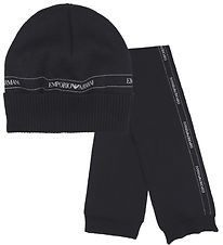 Emporio Armani Gift Box - Hat/Scarf - Wool/Cotton - Black