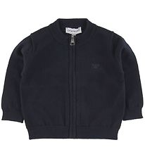 Emporio Armani Cardigan - Bómull/Ull - Dökkblátt