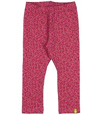 Danefæ Leggings - Andrea - Pink w. Flowers