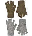 CeLaVi Handskar - Ull/Nylon - 2-pack - Military Olive/Gråmelerad