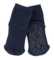 Melton Socken - Let's Go - Navy m. Antirutsch