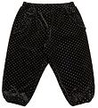 Petit by Sofie Schnoor Velourbyxor - Holly - Svart m. Prickar