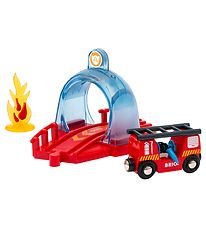 BRIO World Tunnel m. Feuerwehrauto - 4 Teile - Smart Tech 33976