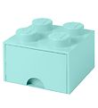 LEGO® Storage Storage Drawer - 4 Knobs - 25x25x18 - Aqua blue