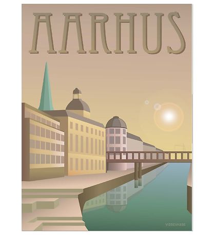 Vissevasse Veggspjald - 50x70 - Aarhus - Áin