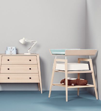 Leander Linea Changing Table w. Cushion - 66.7x72.5x91 cm - Beec
