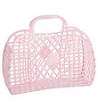 Sun Jellies Stor Foldekurv - Retro - 37x30x11 cm - Pink
