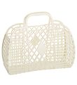 Sun Jellies Large Folding Basket - Retro - 37x30x11 cm - Cream