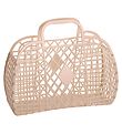 Sun Jellies Large Folding Basket - Retro - 37x30x11 cm - Latte