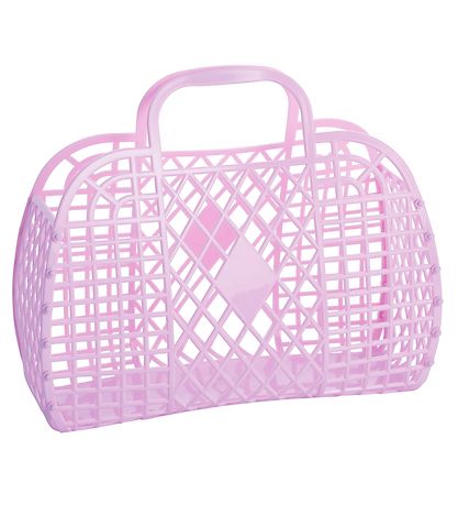 Sun Jellies Stor Foldekurv - Retro - 37x30x11 cm - Lilac