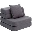by KlipKlap Fold Sofa - 3 Fold Single - 70 cm - Blue Grey/Grey