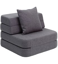by KlipKlap Fold Sofa - 3 Fold Single - 70 cm - Blue Grey/Grey