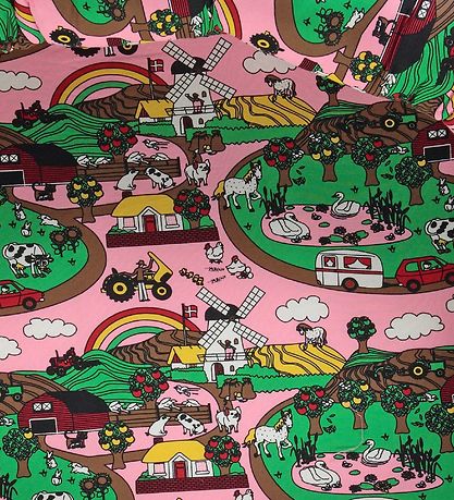 Småfolk Babynest - 75x75 - Pink w. Landscape