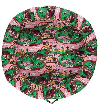 Småfolk Babynest - 75x75 - Pink w. Landscape