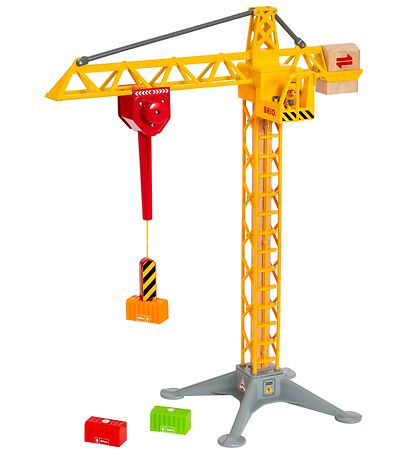 BRIO Construction crane w. Light - 5 Parts - Yellow 33835