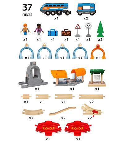 BRIO Lestarbraut - Action Tunnel Travel Setja - 37 Partar 33972