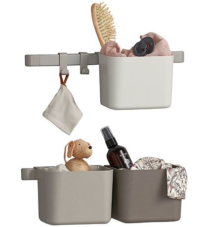 Leander Storage Boxes - 3 pcs./2 Short Rails - Cappuccino