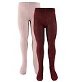 Minymo Tights - 2-Pack - Solid Rib - Rose Smoke
