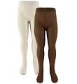 Minymo Tights - 2-Pack - Solid Rib - Thrush