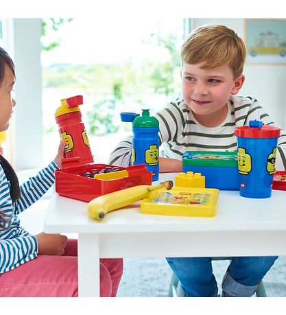 LEGO® Storage Nestisbox/Vatnsflaska - Iconic Stelpa - Rautt/Gult