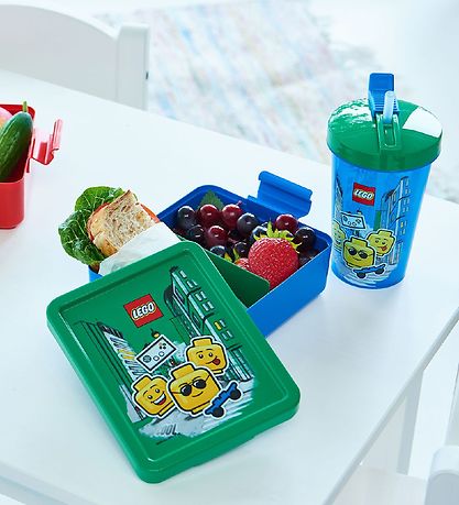 LEGO® Storage Drinking Cup w. Straws - 500 ml - Iconic Boy - Bri