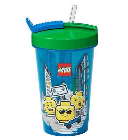 LEGO® Storage Drinking Cup w. Straws - 500 ml - Iconic Boy - Bri