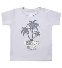 Petit by Sofie Schnoor T-shirt - Julius - Light blue w. Palm tre