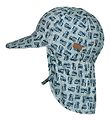 Melton Legionnaire Hat - UV50+ - Dusty blue w. Police cars
