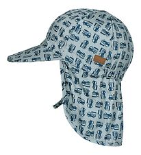Melton Legionnaire Hat - UV50+ - Dusty blue w. Police cars