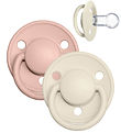 BIBS De Lux Pacifiers - Onesize - 2-Pack - Round - Ivory/Blush