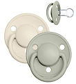 BIBS De Lux Pacifiers - Onesize - 2-Pack - Round- Ivory/Sage