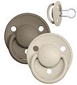 BIBS De Lux Pacifiers - Onesize - 2-Pack - Round - Vanilla/Dark 