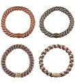 Kknekki Elastic Hair Bands - 4-Pack - Brown/Green Glitter