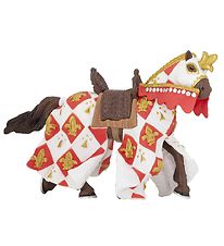 Papo Weißer Ritterpferd - Fleur De Lys - H: 9 cm