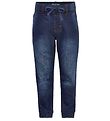 Minymo Trousers - Stretch Loose Fit - Dark Blue Denim