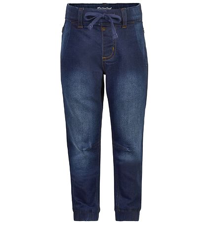 Minymo Bukser - Stretch Loose Passform - Mørkeblå Denim