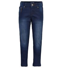 Minymo Byxor - Stretch Slim Fit - Mörkblå Denim