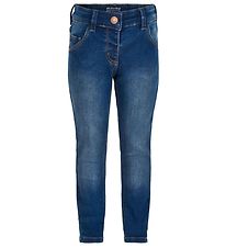 Minymo Byxor - Stretch Slim Fit - Blå Denim